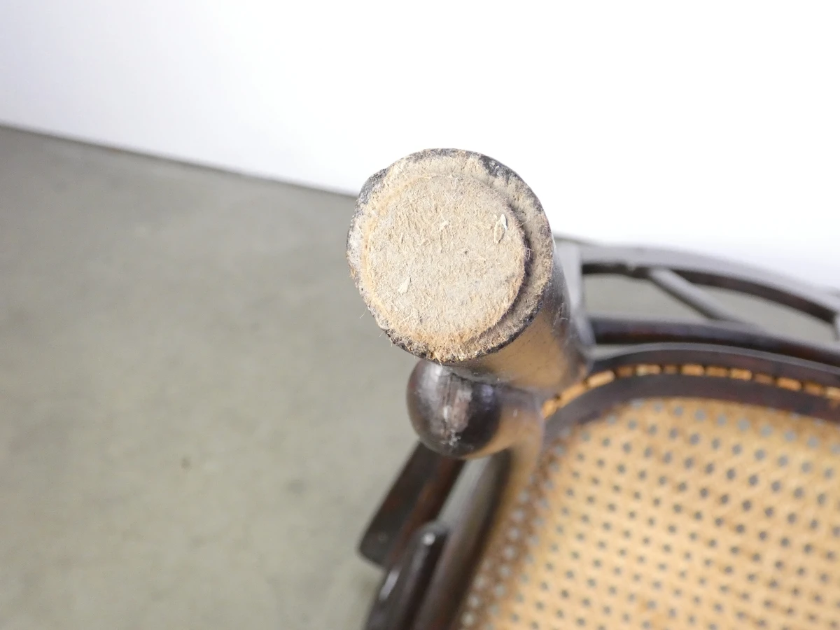 Vintage Thonet-stijl armstoel met rotanzetting - foto 20