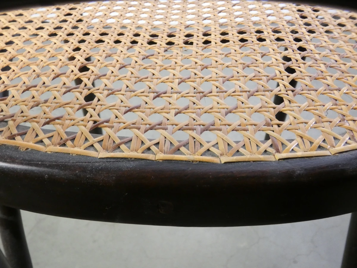 Vintage Thonet-stijl armstoel met rotanzetting - foto 21