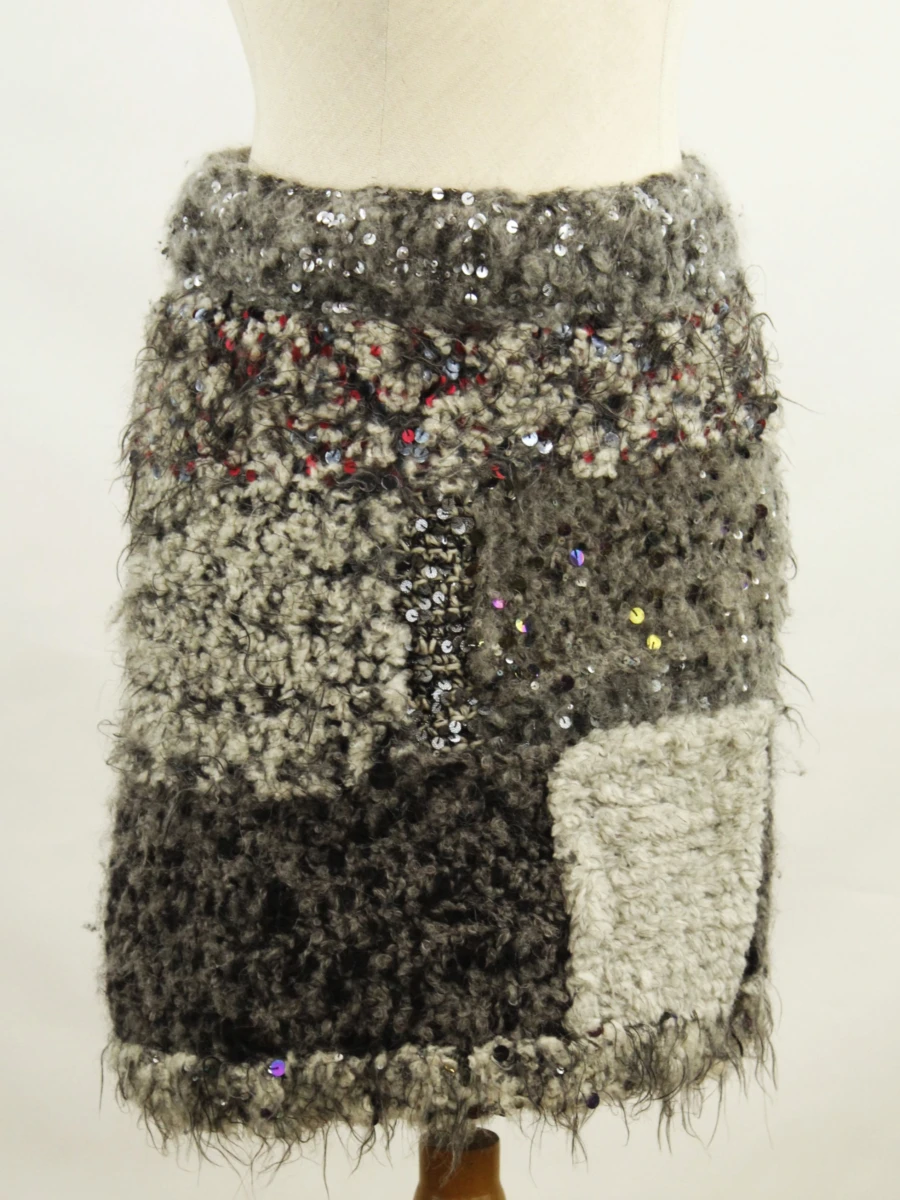CHANEL - luxe patchwork rok met pailletten, wol, mohair, alpaca en cashmere - foto 10