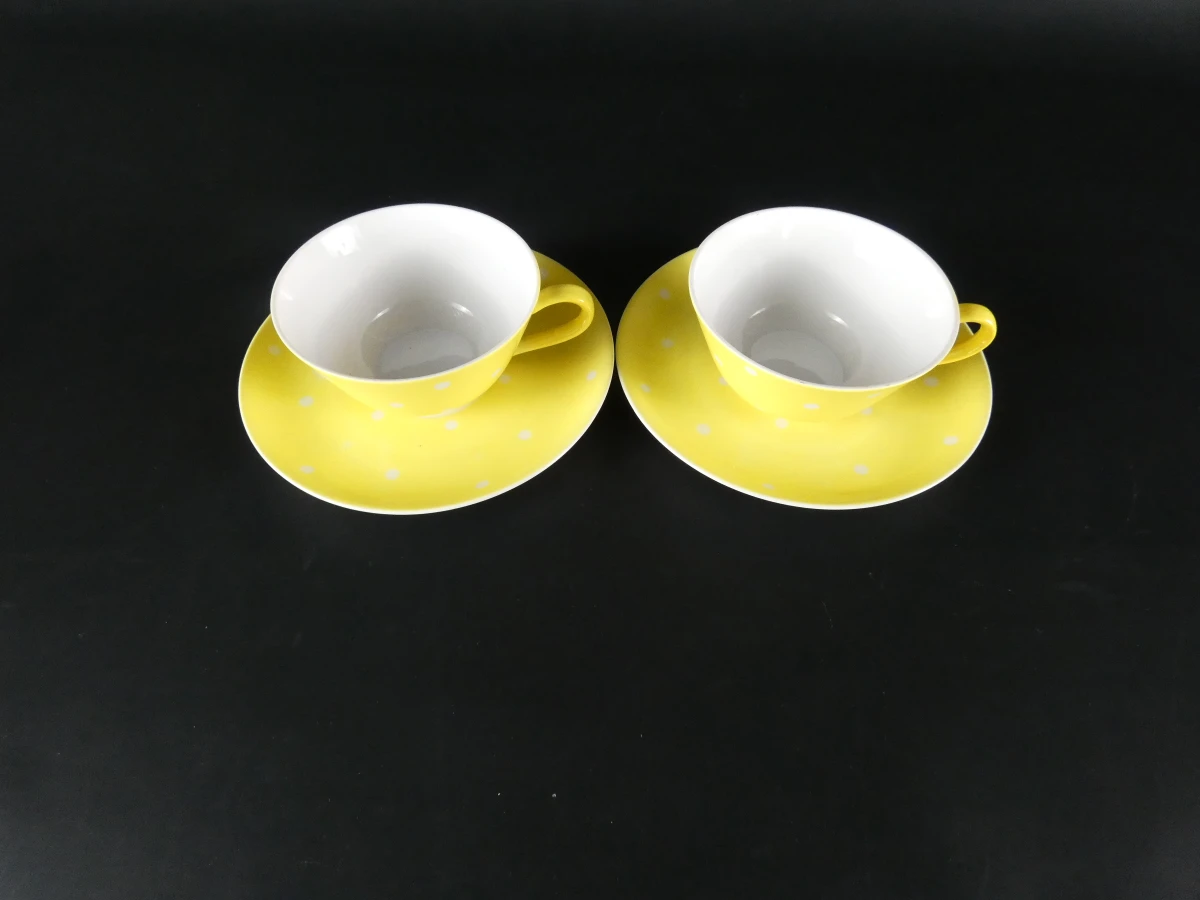 Vintage Kahla 'Polka Dot' porseleinen koffieset - 12-delig - foto 8