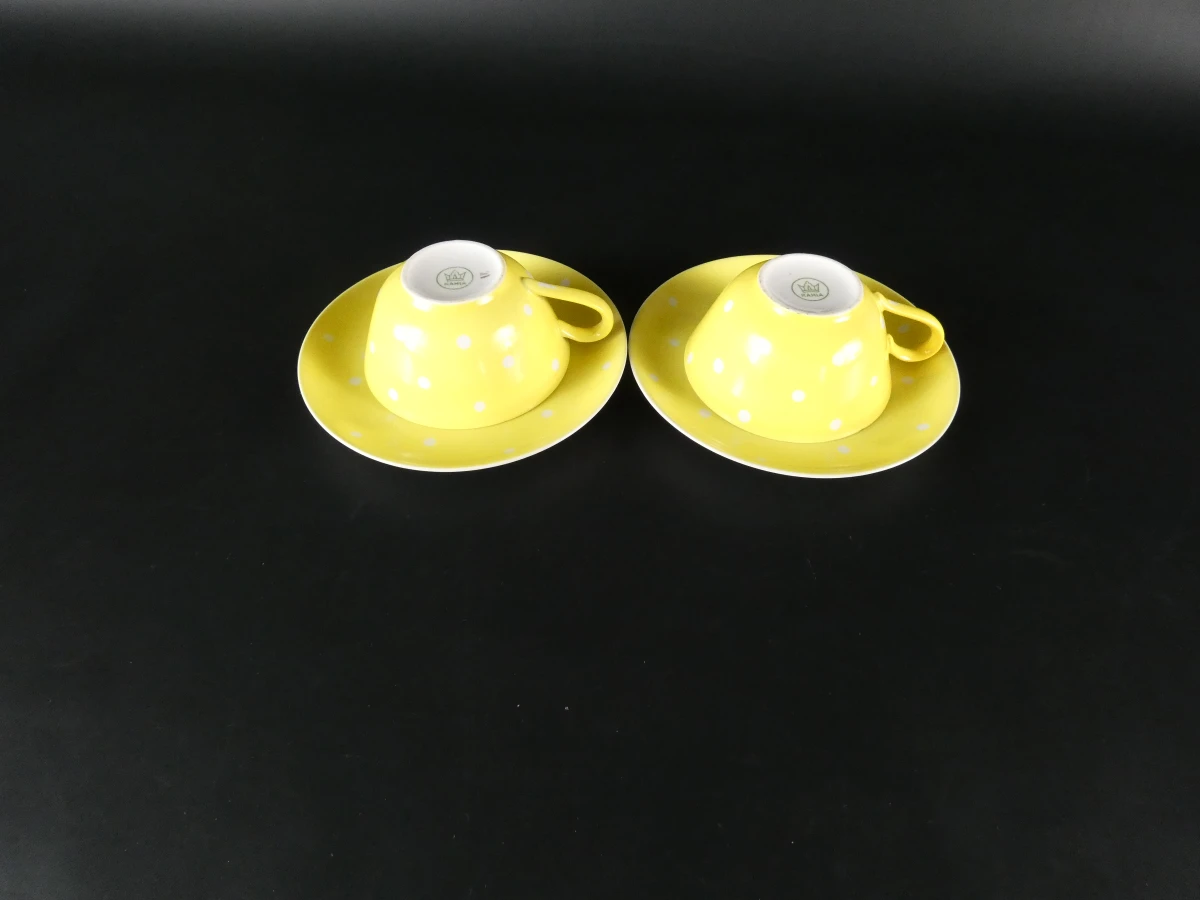 Vintage Kahla 'Polka Dot' porseleinen koffieset - 12-delig - foto 9