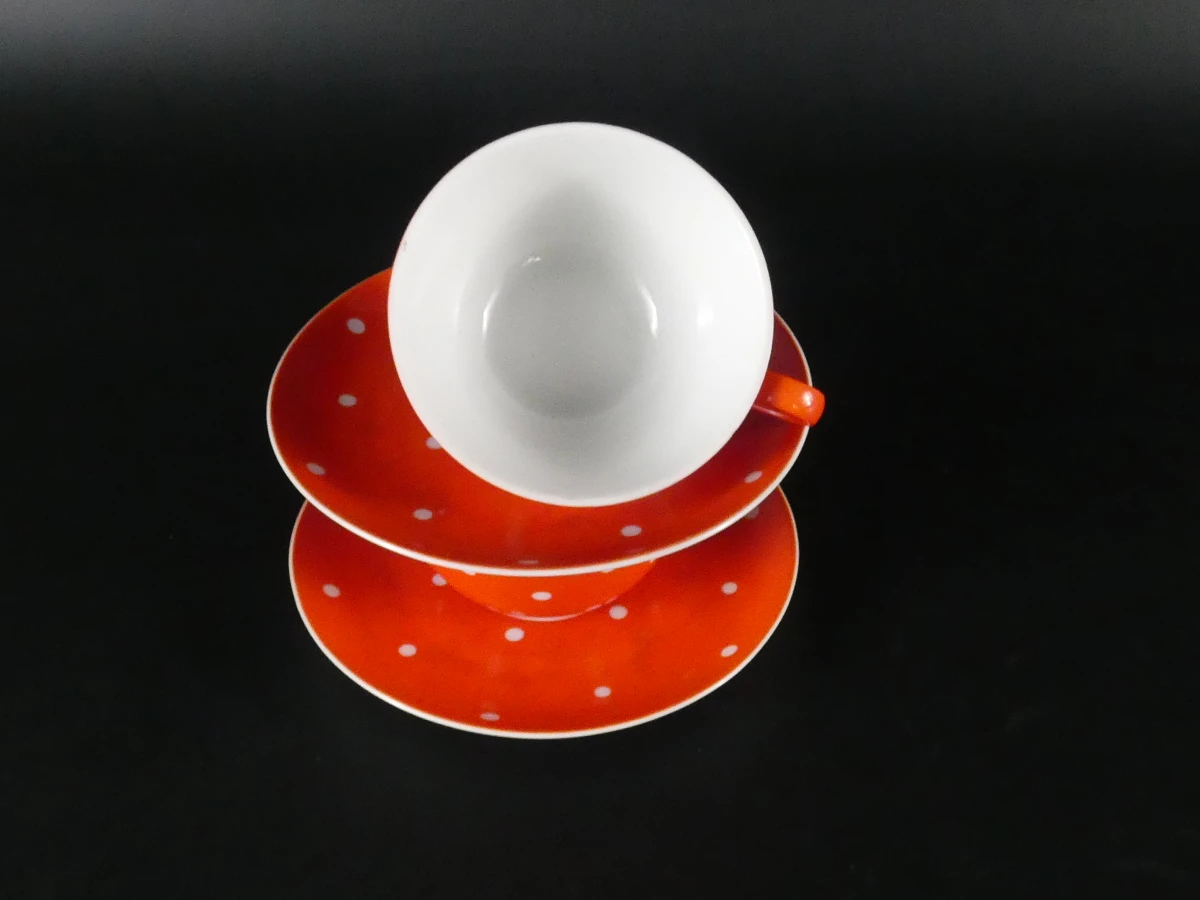 Vintage Kahla 'Polka Dot' porseleinen koffieset - 12-delig - foto 16