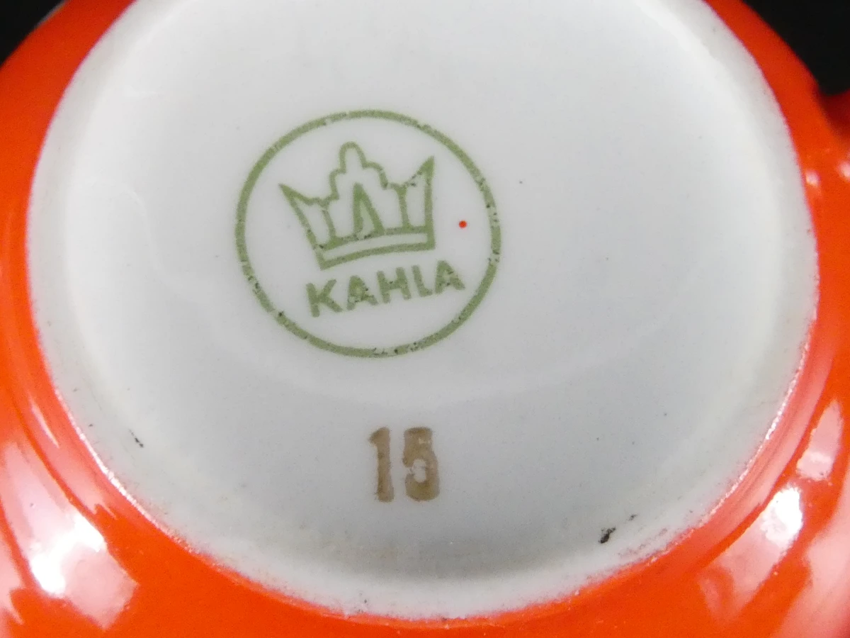 Vintage Kahla 'Polka Dot' porseleinen koffieset - 12-delig - foto 17