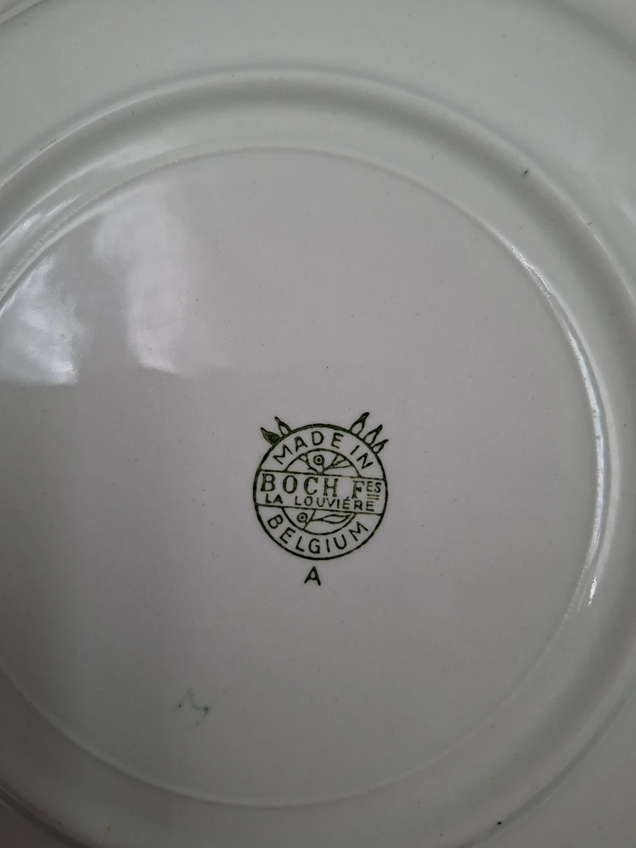 6 vintage Boch La Louvière borden decor Palme - foto 3
