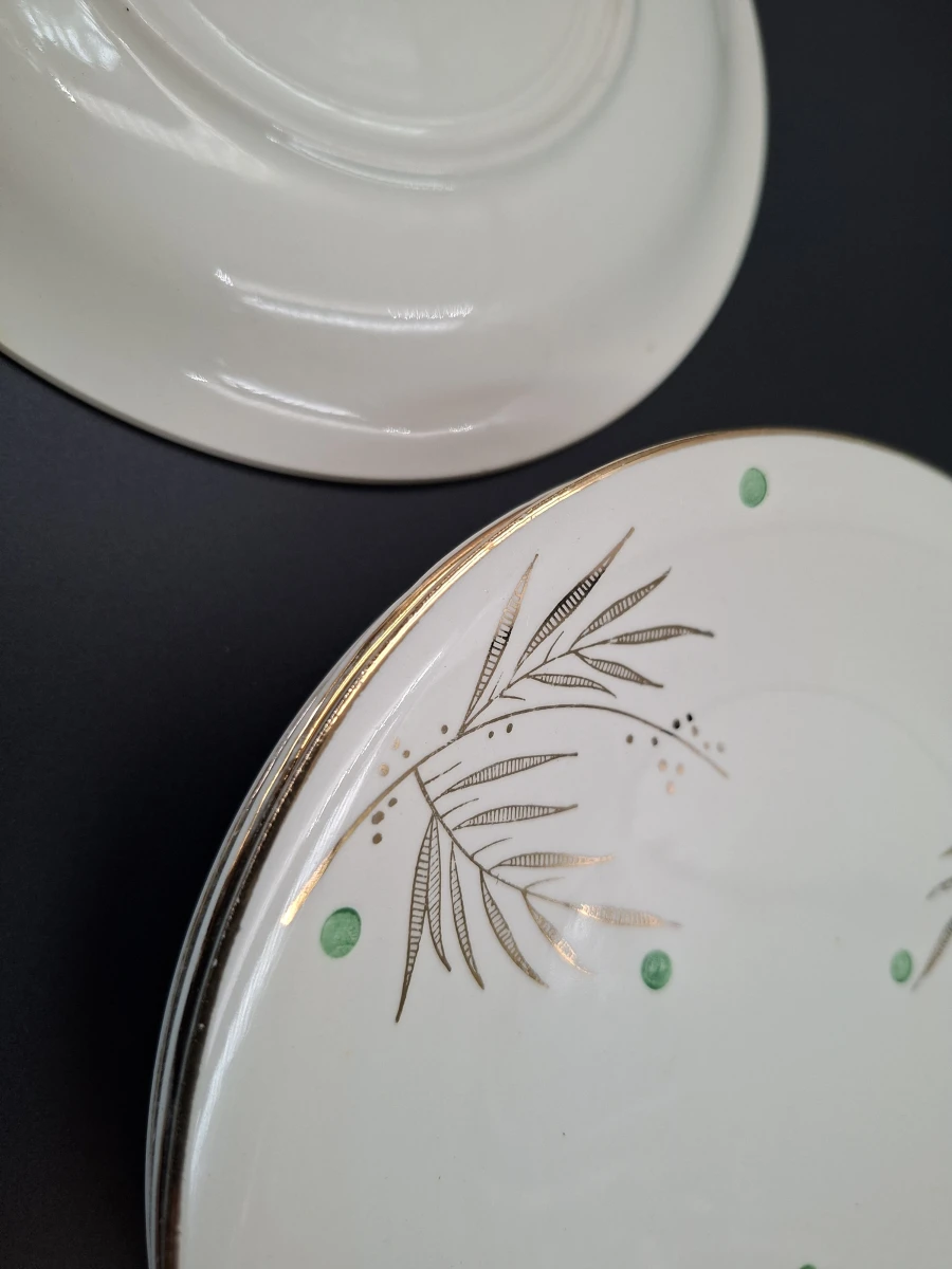 6 vintage Boch La Louvière borden decor Palme - foto 2