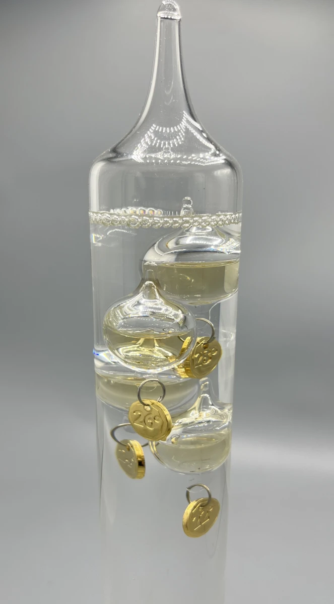 Galileo thermometer Thüringer Glaskunst tafelmodel decoratief glas - foto 3