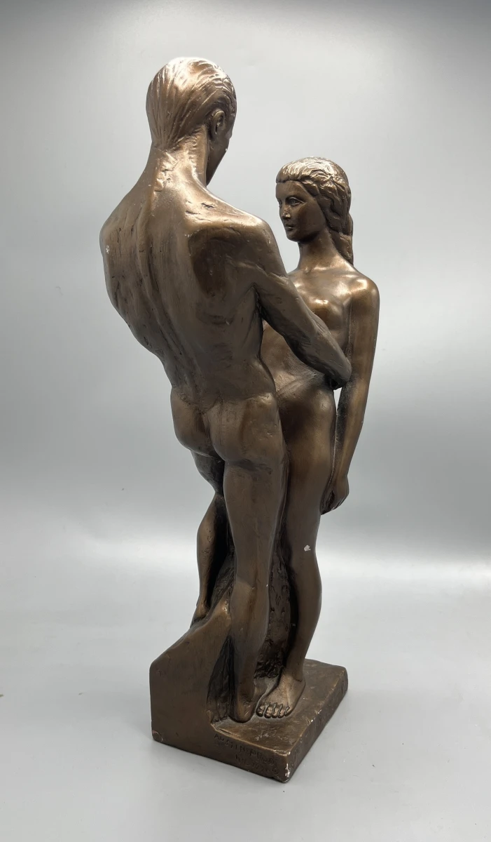 Beeld Austin Productions The Lovers vintage sculptuur bronskleur - foto 3