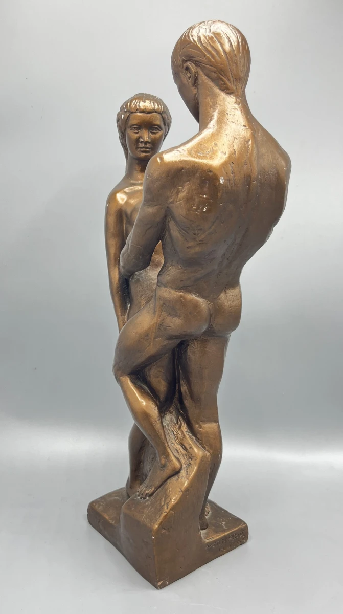 Beeld Austin Productions The Lovers vintage sculptuur bronskleur - foto 5