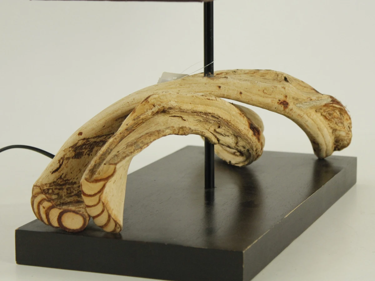 Wabi-Sabi stijl tafellamp met sculpturale drijfhout voet - foto 5