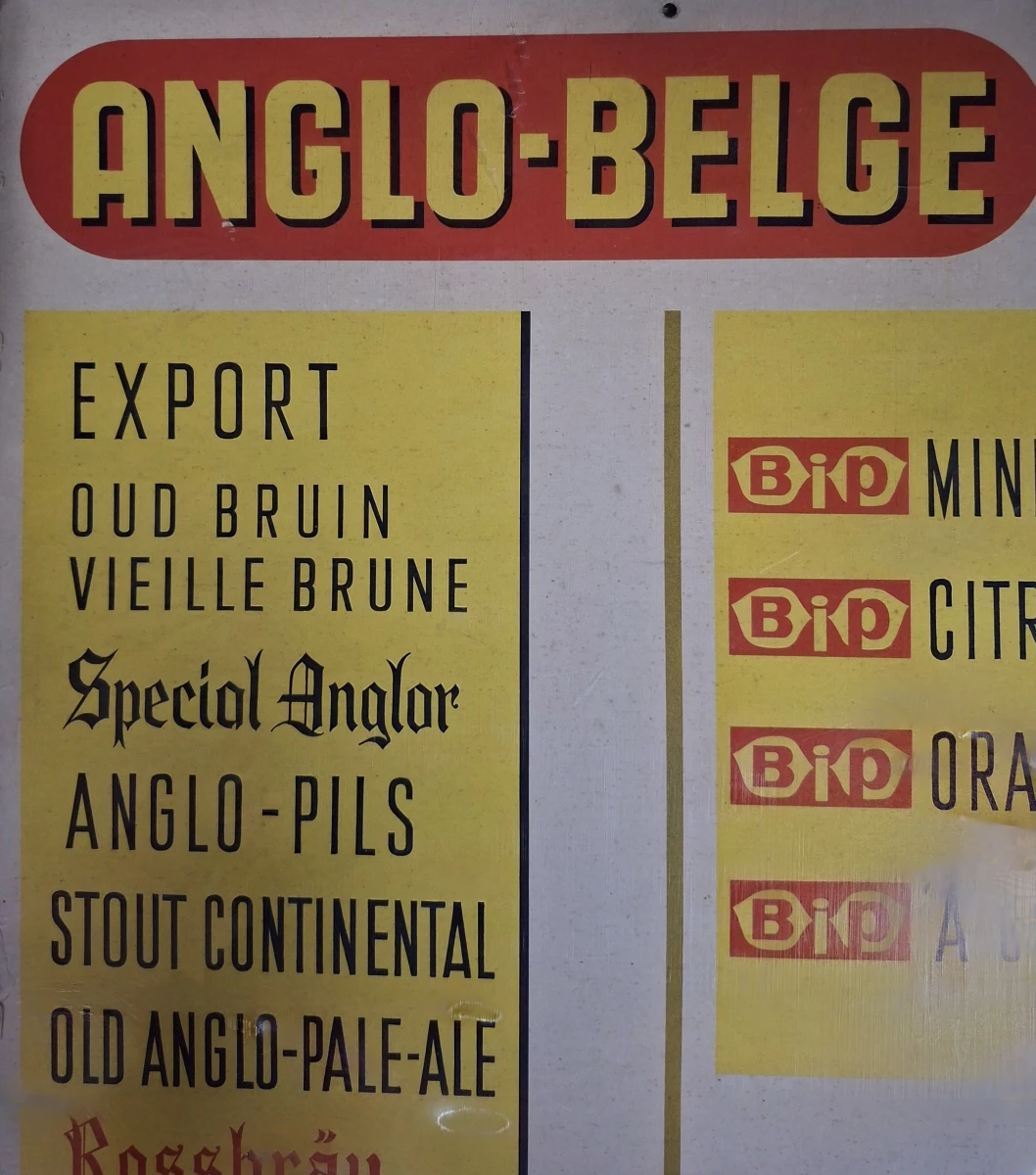 Vintage kartonnen reclamebord van brouwerij Anglo-Belge - foto 2