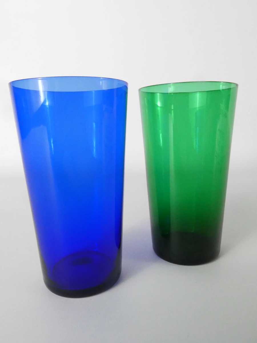 Vintage gekleurde longdrinkglazen met metalen draaghouder – 6 kleuren – Tomado Holland - foto 3