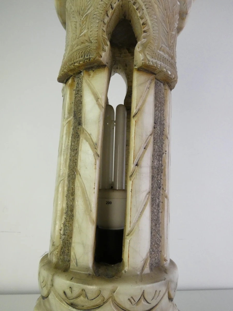 Decoratieve verlichte Marmerlook Zuil / Pilaarlamp - foto 9