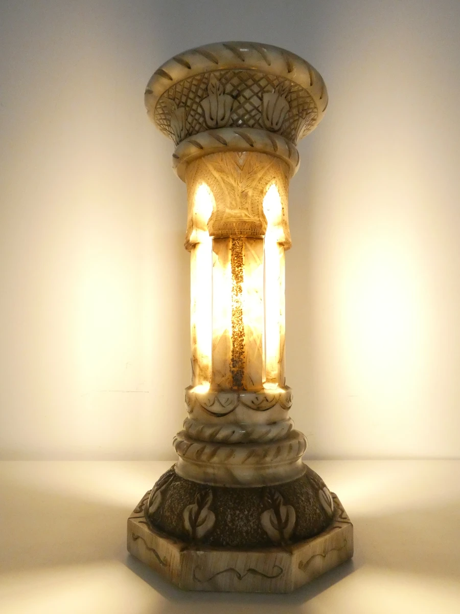 Decoratieve verlichte Marmerlook Zuil / Pilaarlamp - foto 10