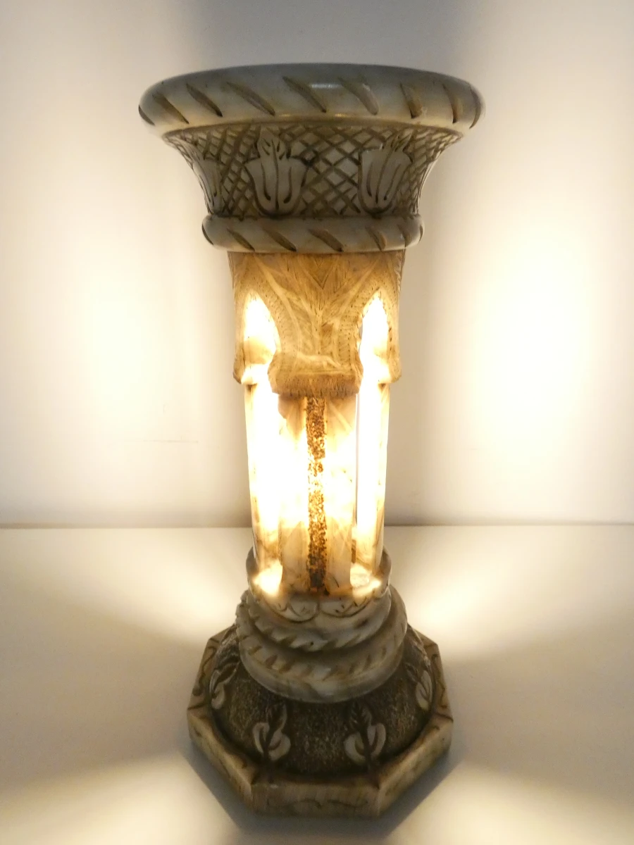 Decoratieve verlichte Marmerlook Zuil / Pilaarlamp - foto 11