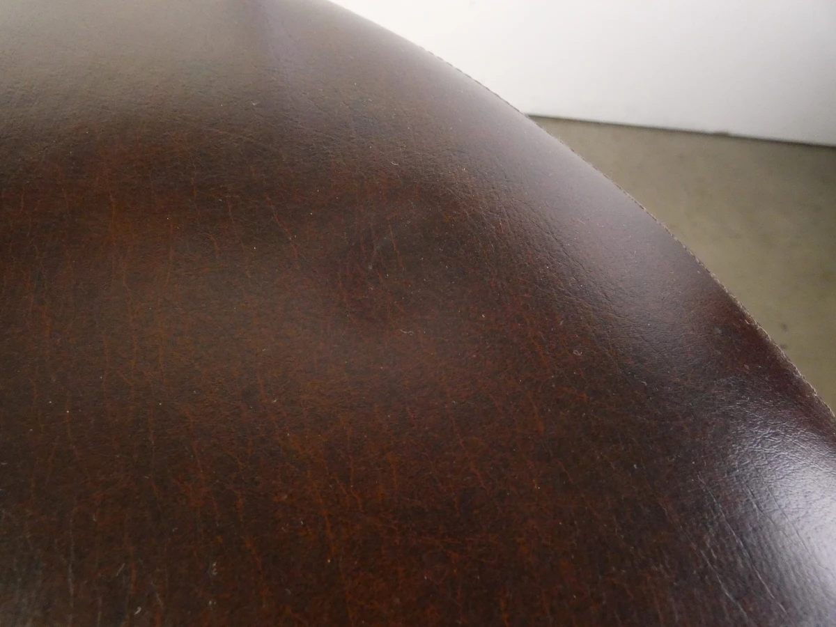 Set van 3 vintage design eetkamerstoelen – verchroomd buisframe met donkerbruine bekleding - foto 19