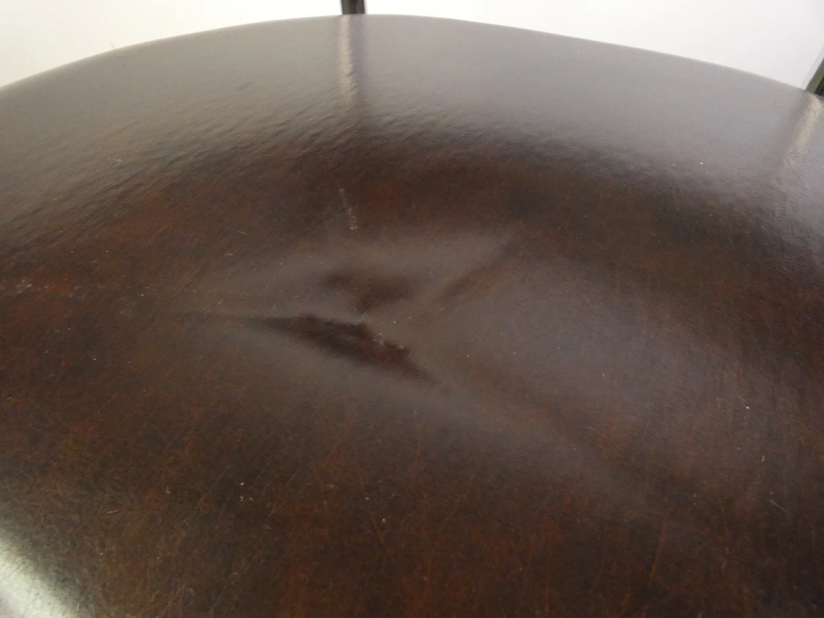 Set van 3 vintage design eetkamerstoelen – verchroomd buisframe met donkerbruine bekleding - foto 24