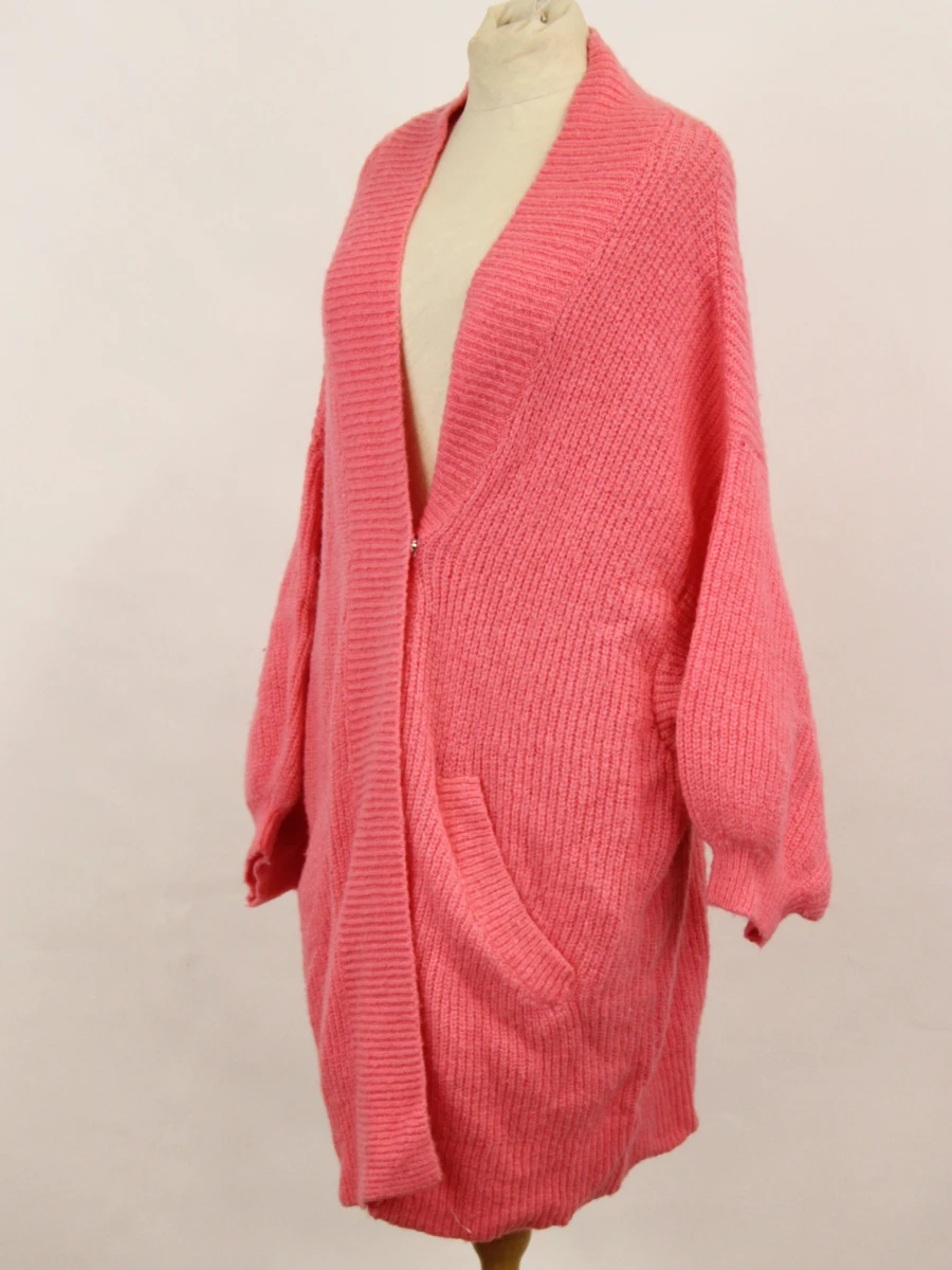 MaxMara roze oversized gebreid vest met zakken - maat L - foto 4