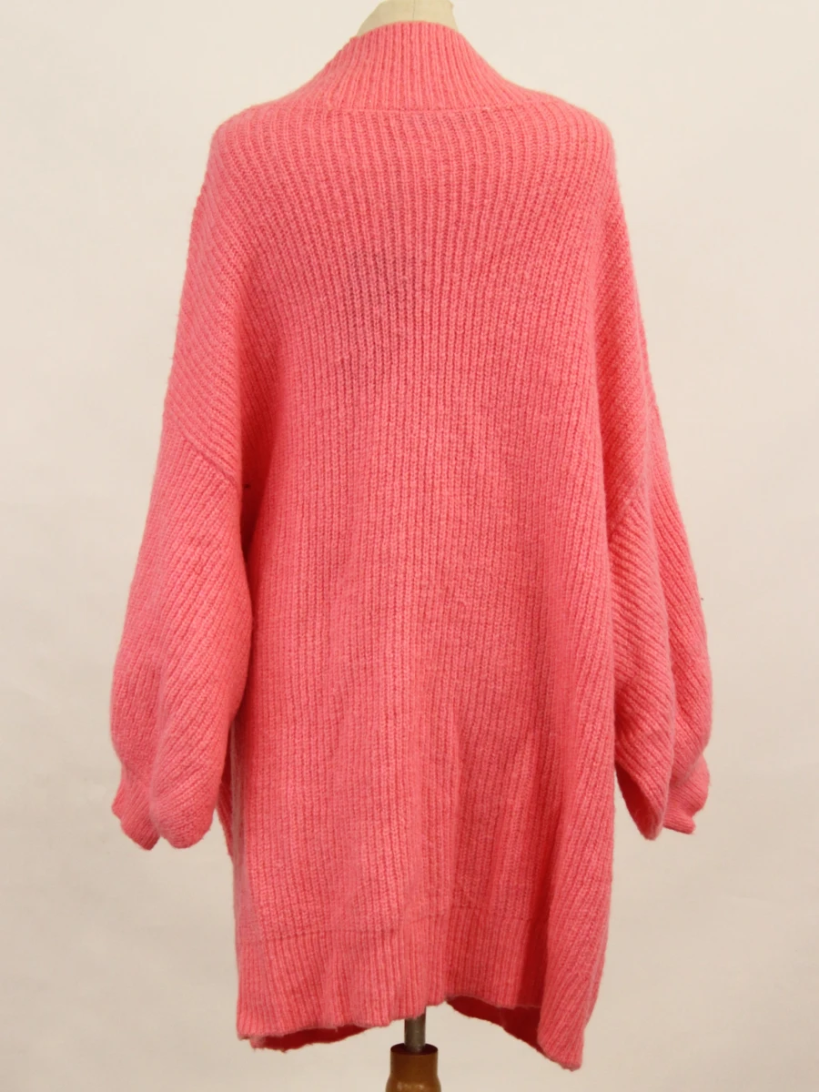 MaxMara roze oversized gebreid vest met zakken - maat L - foto 5
