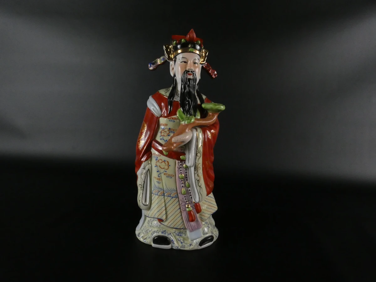Set van drie Chinese geluksgoden: Fu, Lu en Shou figuren - foto 2