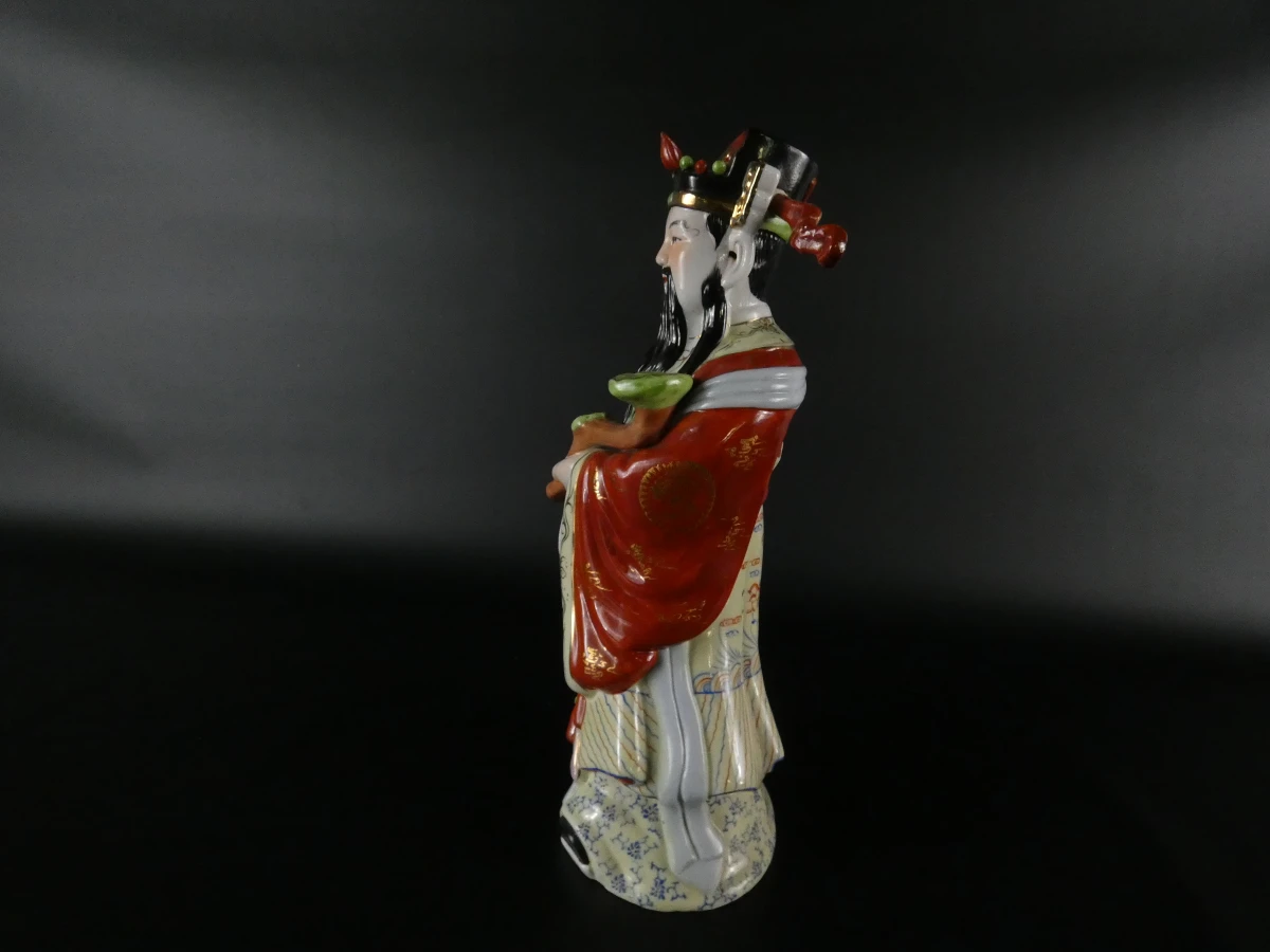Set van drie Chinese geluksgoden: Fu, Lu en Shou figuren - foto 3