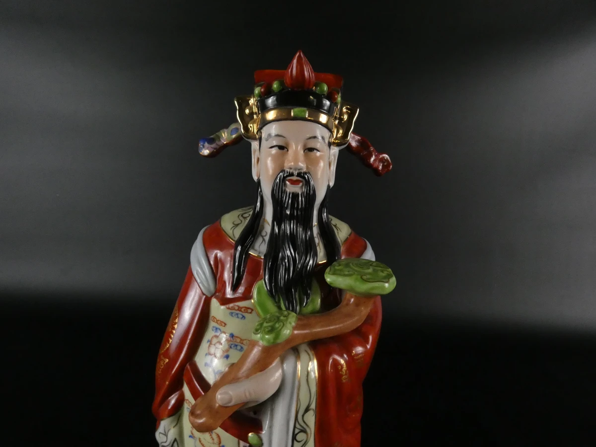 Set van drie Chinese geluksgoden: Fu, Lu en Shou figuren - foto 7