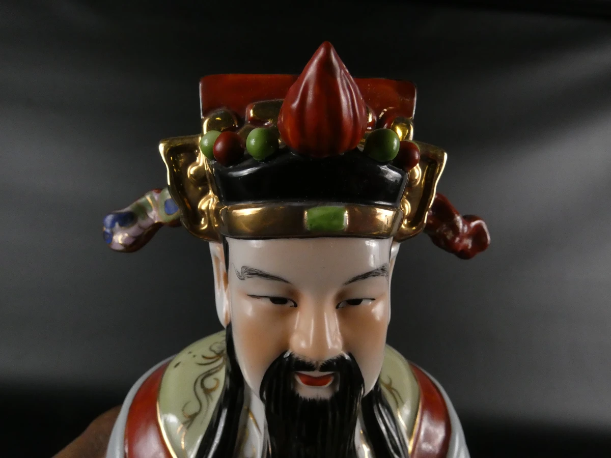 Set van drie Chinese geluksgoden: Fu, Lu en Shou figuren - foto 13