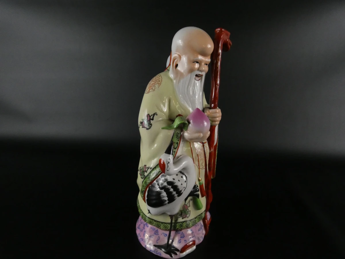 Set van drie Chinese geluksgoden: Fu, Lu en Shou figuren - foto 23