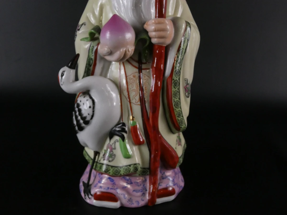 Set van drie Chinese geluksgoden: Fu, Lu en Shou figuren - foto 27