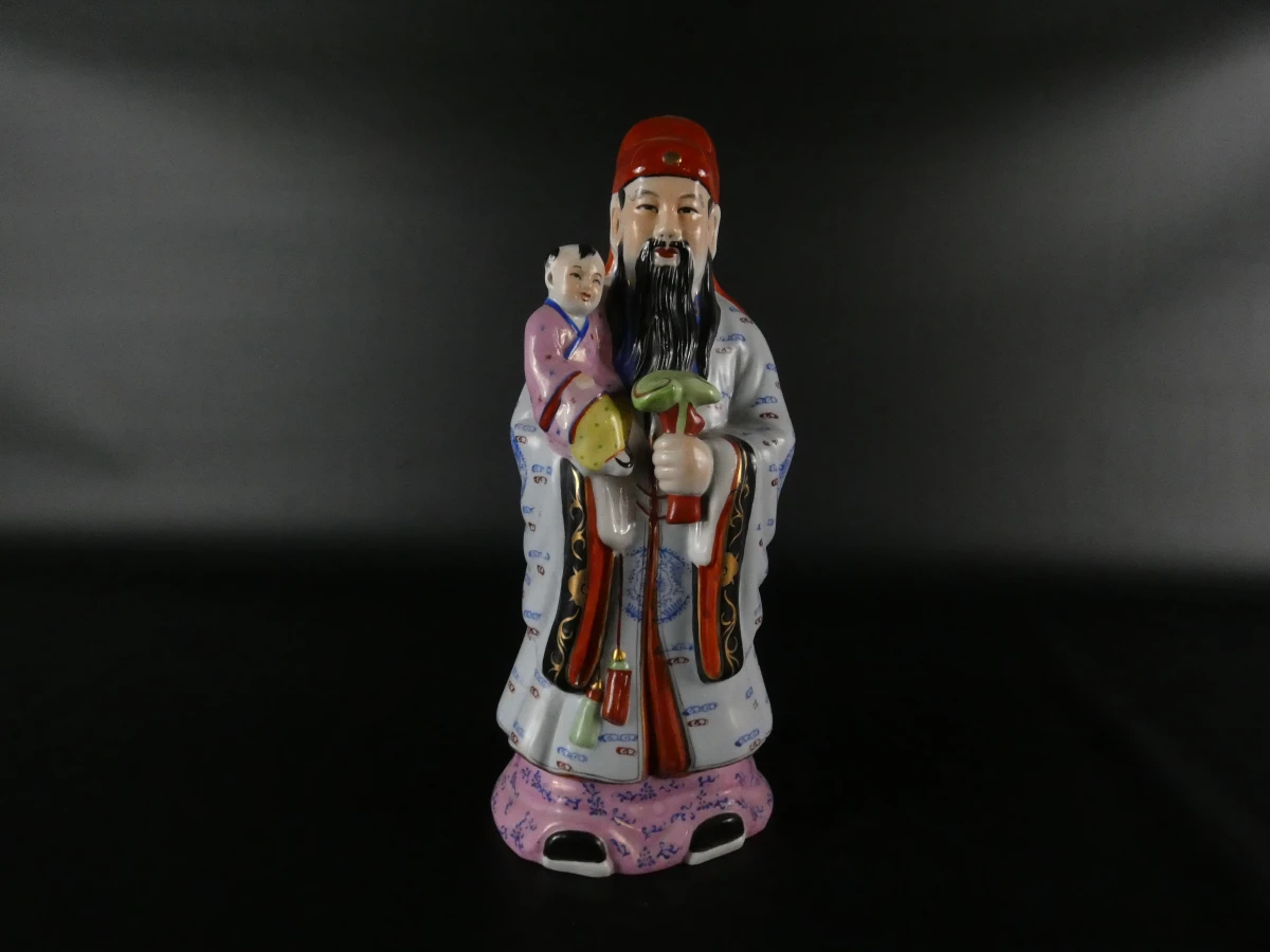 Set van drie Chinese geluksgoden: Fu, Lu en Shou figuren - foto 35