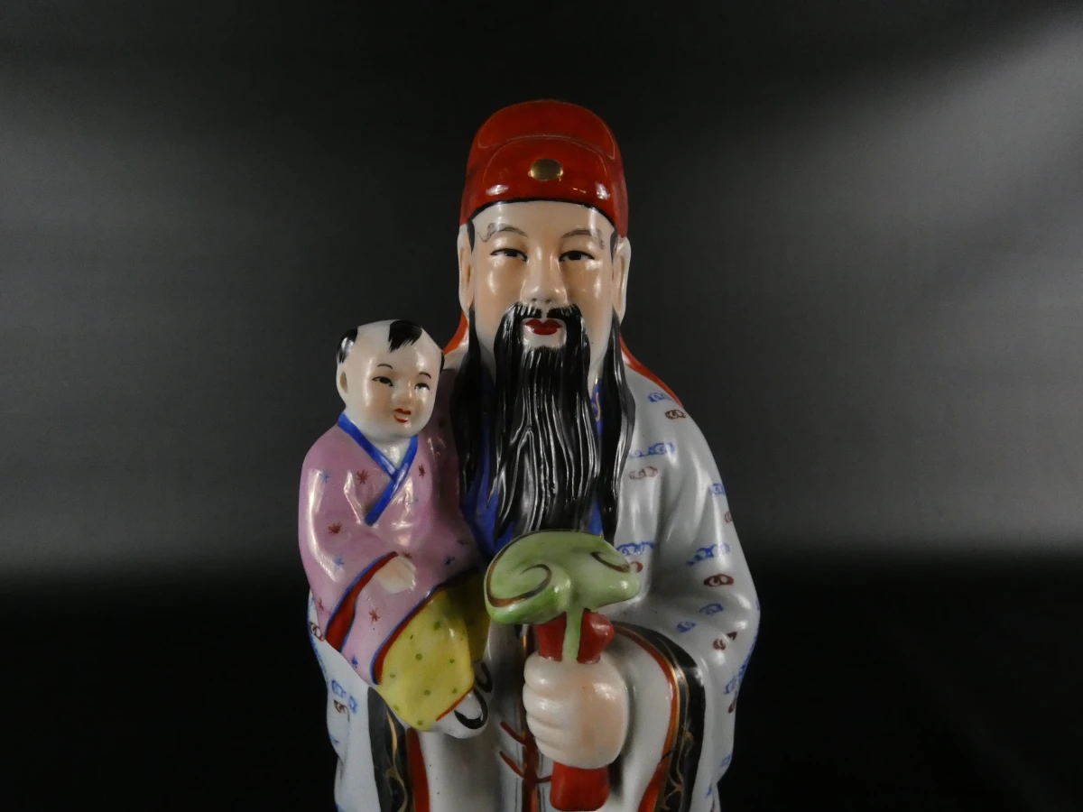 Set van drie Chinese geluksgoden: Fu, Lu en Shou figuren - foto 39