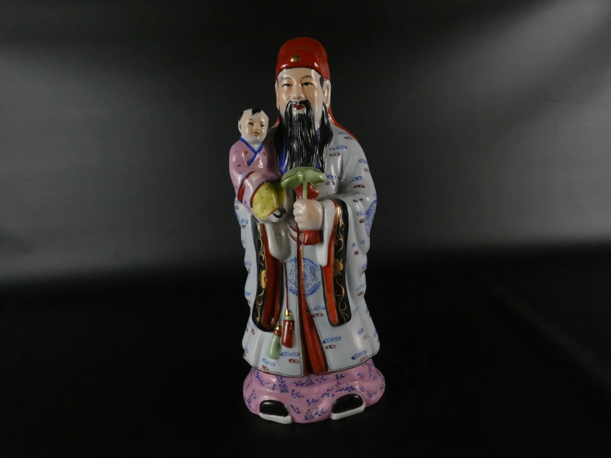 Set van drie Chinese geluksgoden: Fu, Lu en Shou figuren - foto 44
