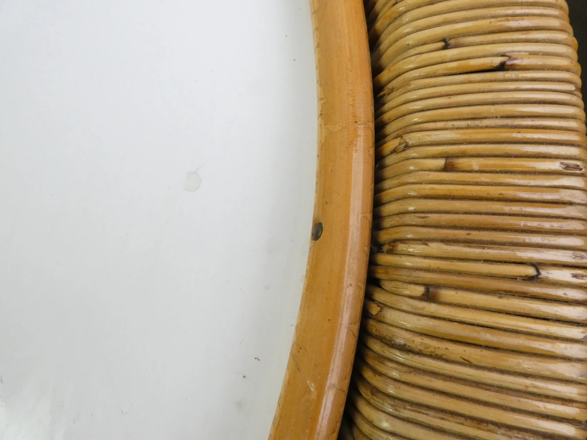 Ronde rotan salontafel met wit blad - foto 3