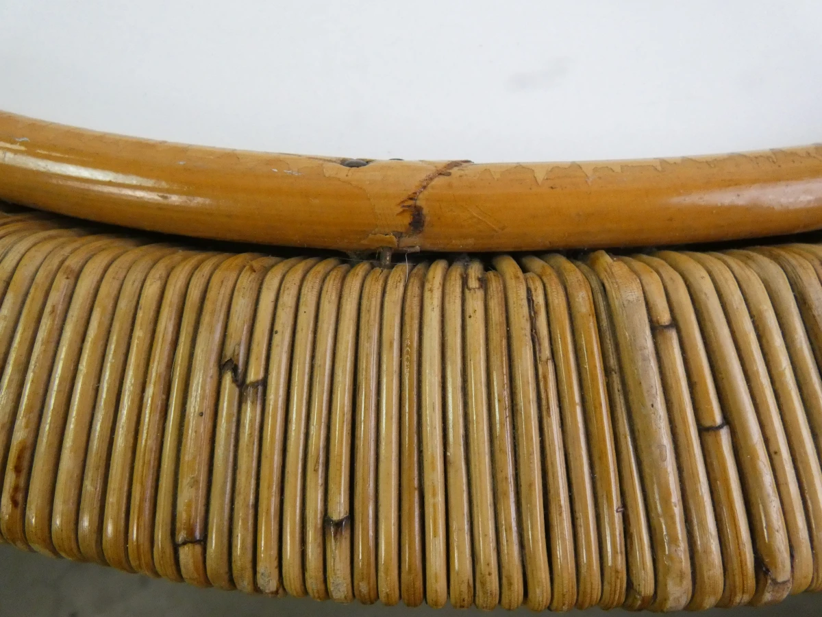 Ronde rotan salontafel met wit blad - foto 4