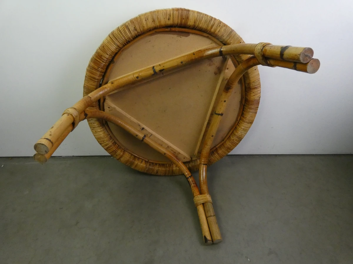 Ronde rotan salontafel met wit blad - foto 5