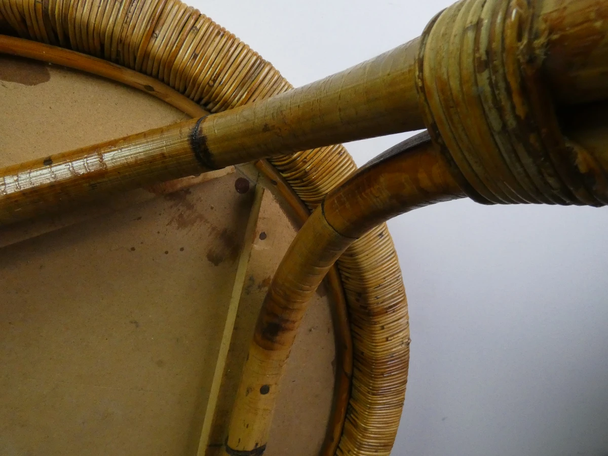 Ronde rotan salontafel met wit blad - foto 6