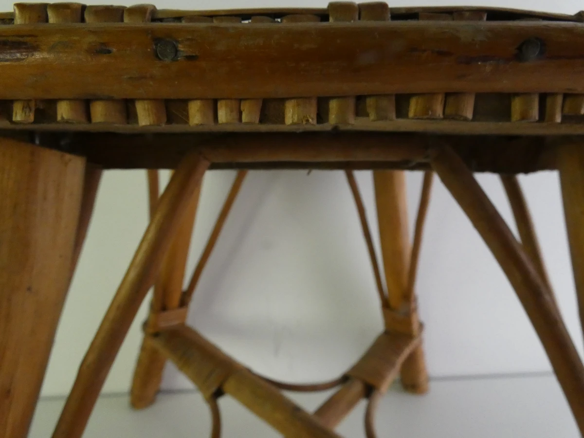 Vintage rotan krukje / bijzettafeltje - foto 5