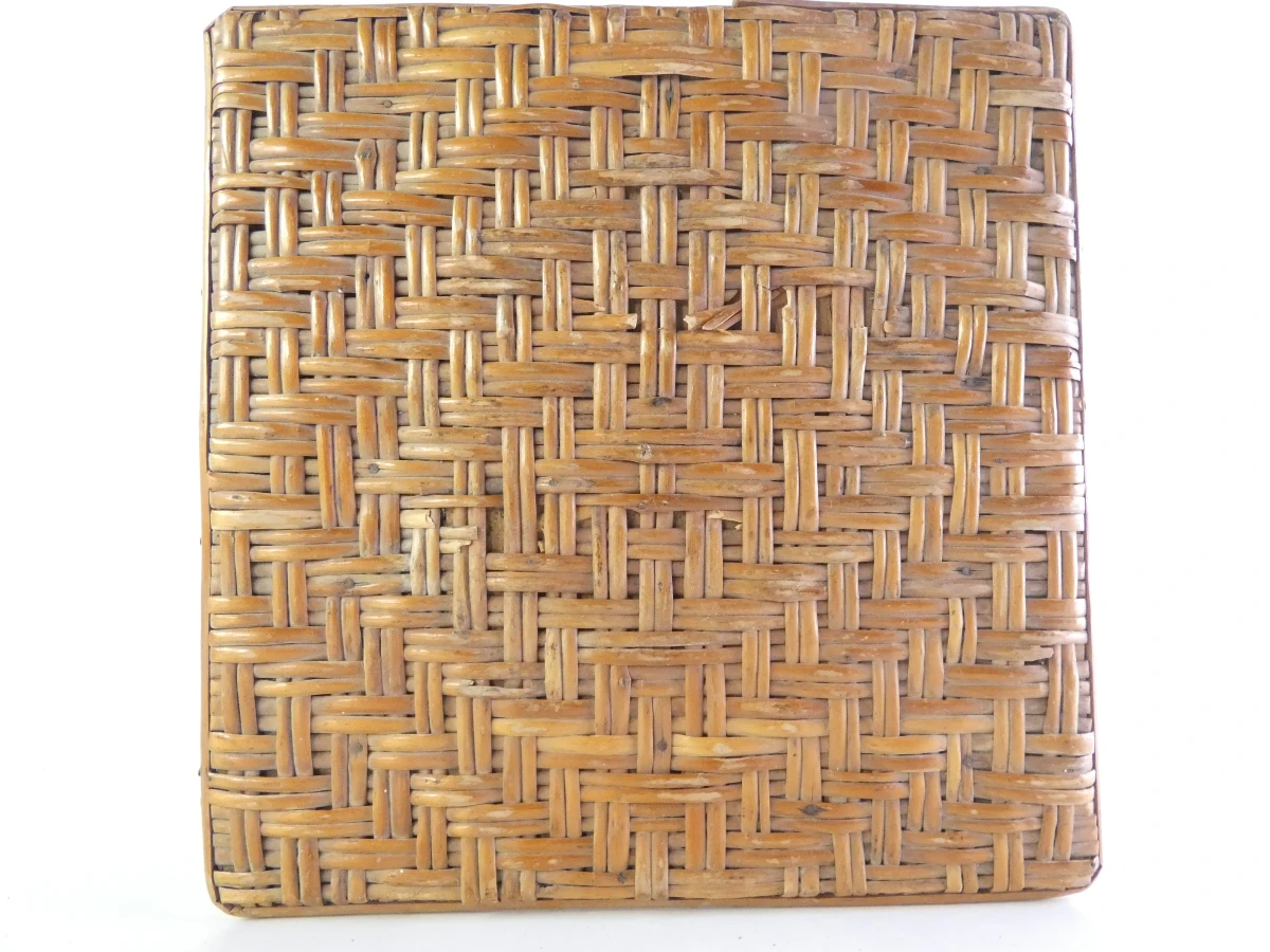 Vintage rotan krukje / bijzettafeltje - foto 8