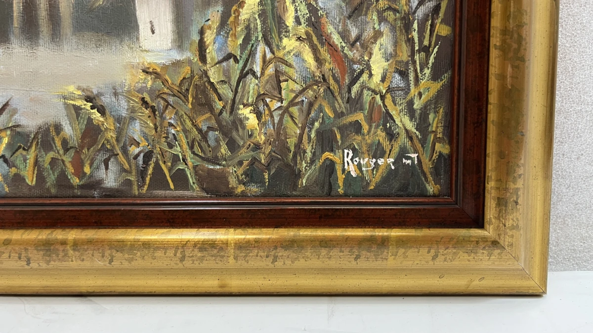 Schilderij Rouyer M.Th Cabanon Camargue olieverf op doek in kader - foto 2