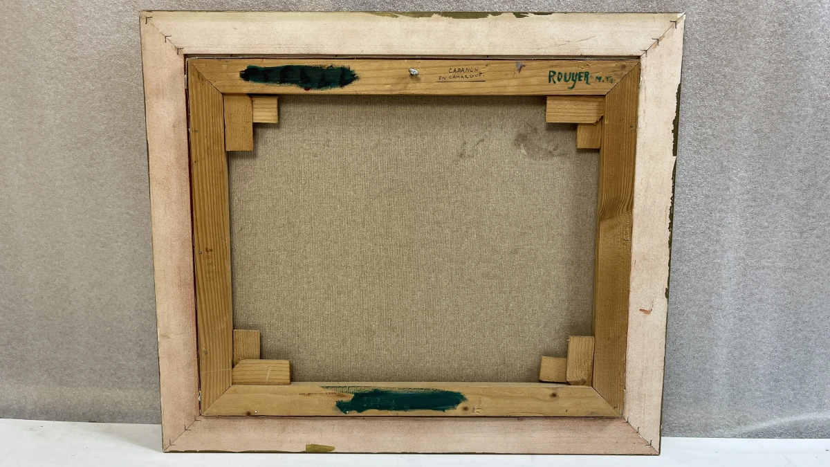 Schilderij Rouyer M.Th Cabanon Camargue olieverf op doek in kader - foto 3