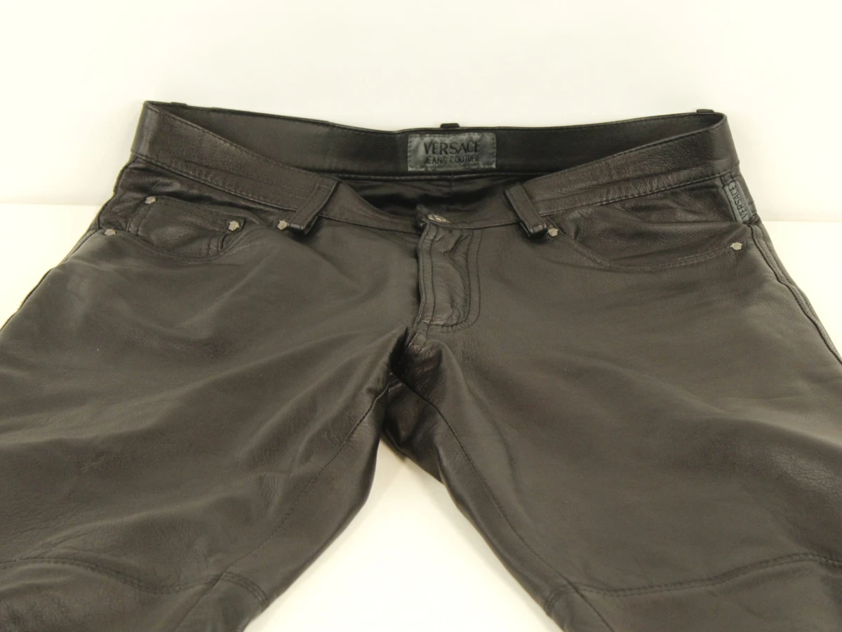 Versace Jeans Couture stoere zwarte lederen damespantalon - foto 3