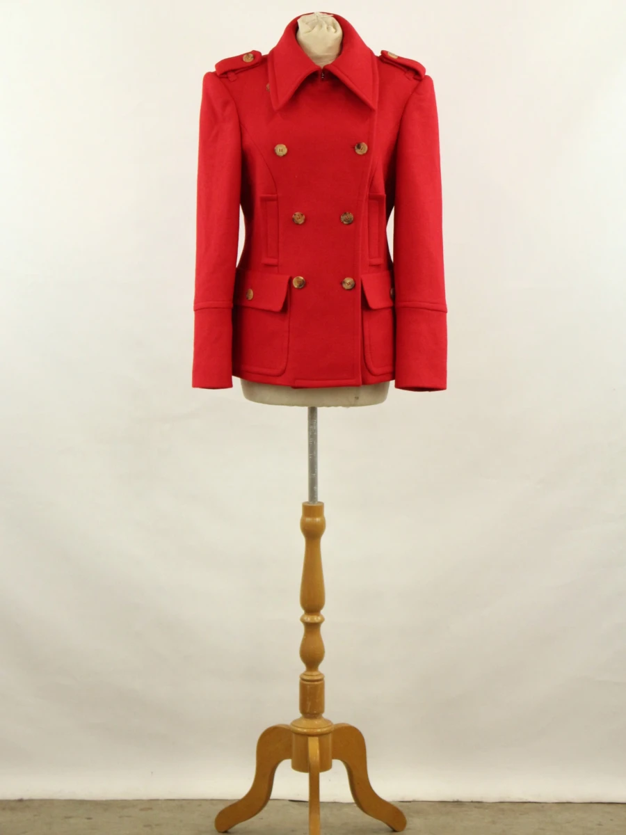 Michael Kors - rode double-breasted jas in virgin wool, angora & cashgora - foto 2