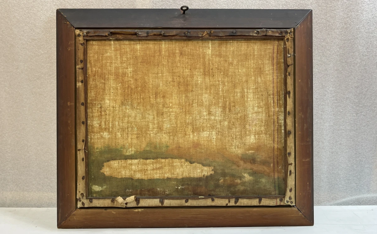 Schilderij F. Herpelinck stilleven met flacon en fruit in bewerkte kader - foto 3