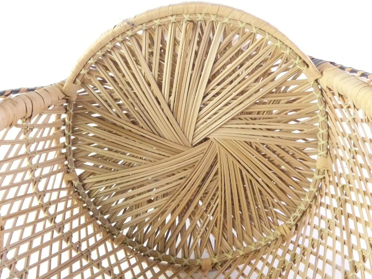 Set van 3 vintage rotan stoelen – decoratieve pauwenstoel en twee kinderstoelen - foto 16