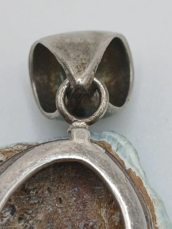 Zilveren hanger met blauwe natuursteen - foto 5