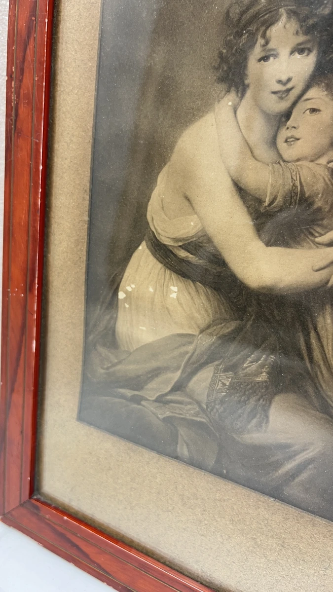Gravure Vigée Le Brun zelfportret met dochter in kader - foto 4