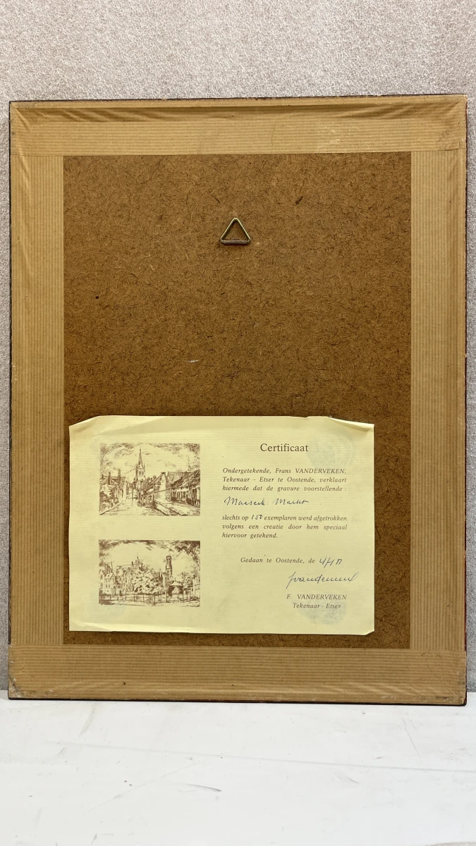 Ets Frans Vanderveken Maaseik Markt 1973 met certificaat in kader - foto 3