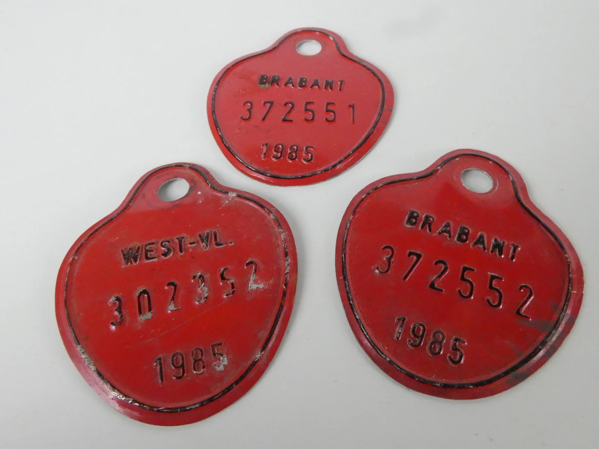 Verzameling vintage Belgische metalen fietsbelastingplaatjes - foto 6