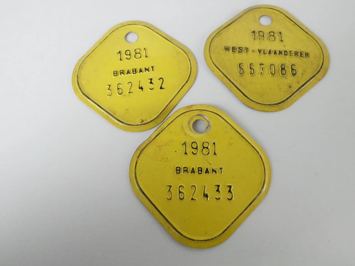 Verzameling vintage Belgische metalen fietsbelastingplaatjes - foto 8