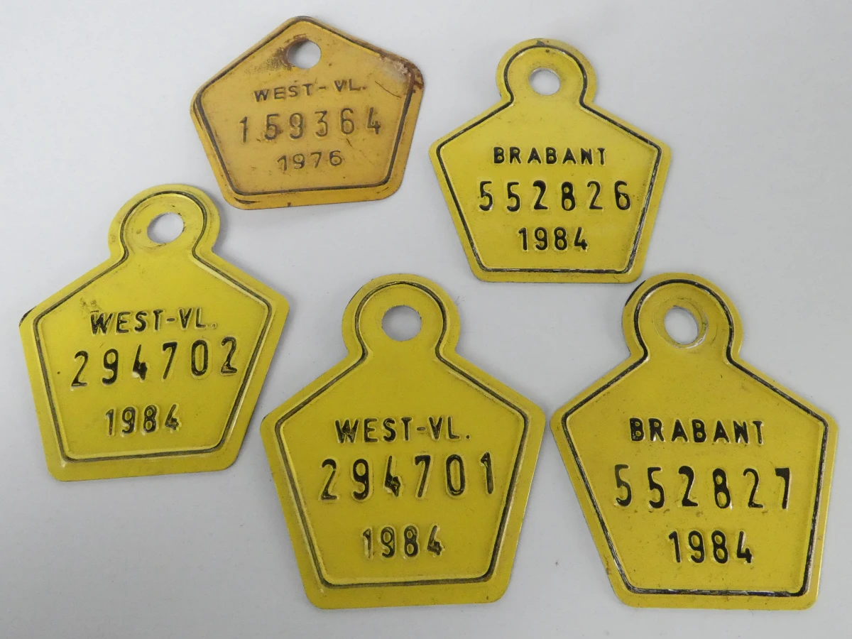 Verzameling vintage Belgische metalen fietsbelastingplaatjes - foto 10