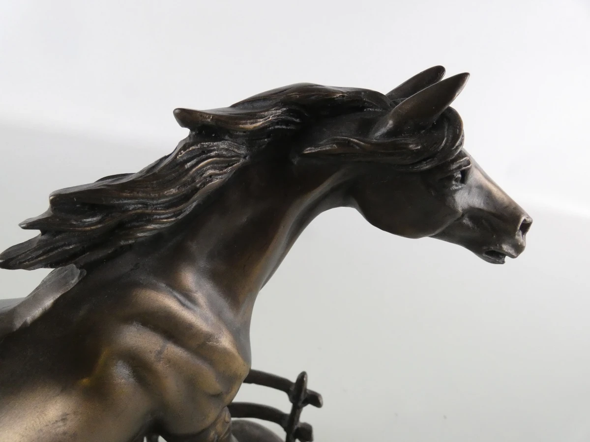 Decoratief paardenbeeld op sokkel – O. Tupton / O.T.T. – koudgegoten brons - foto 5